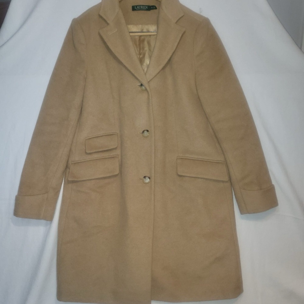 Lauren Ralph Lauren Single Breasted Wool Blend Coat/Jacket Women Vintage Size 10